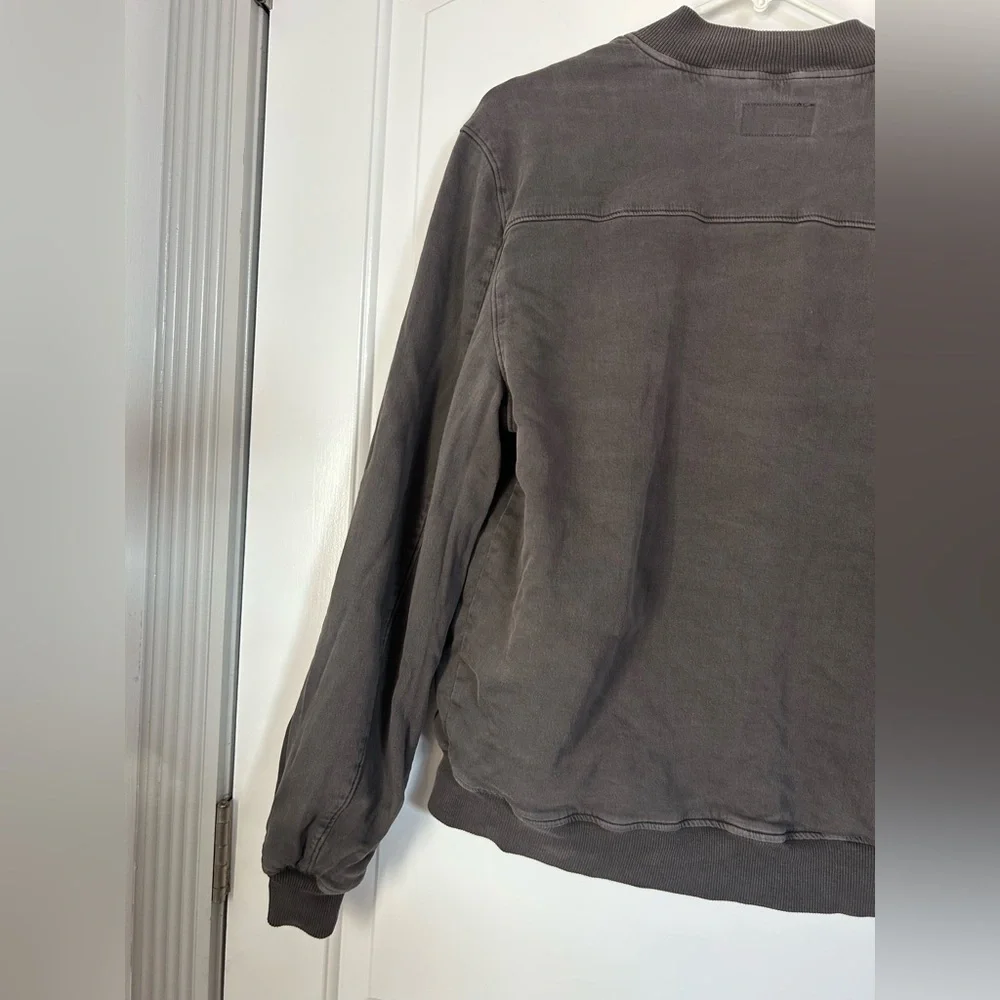 PAIGE Men's Hayward Bomber Jacket Vintage Grey Size Medium 90s Minimalist Boxy